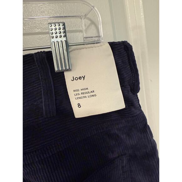 NWT! Babaton Aritzia 8 Joey Corduroy Pants Navy Blue High Rise Flare Leg Ribbed - Picture 4 of 7